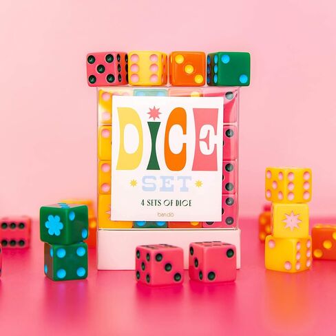 ban.do Game Night! 48 Piece Dice Set, 4 Different Colored Dice, Standard Dice for Board Games and Card Games in Saudi Arabia