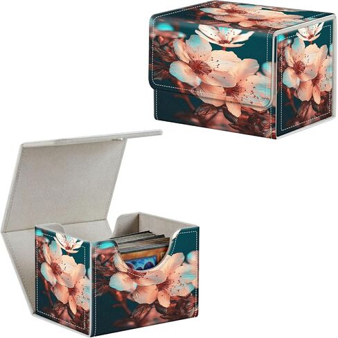 Cats Card Deck Box Organizer, 100+ Sleeved Cards Deck Case For Trading Cards, Leather Magnetic Closure Commander Deck Box Holds Magnetic Card Storage Box Fits for MTG TCG CCG in Kuwait