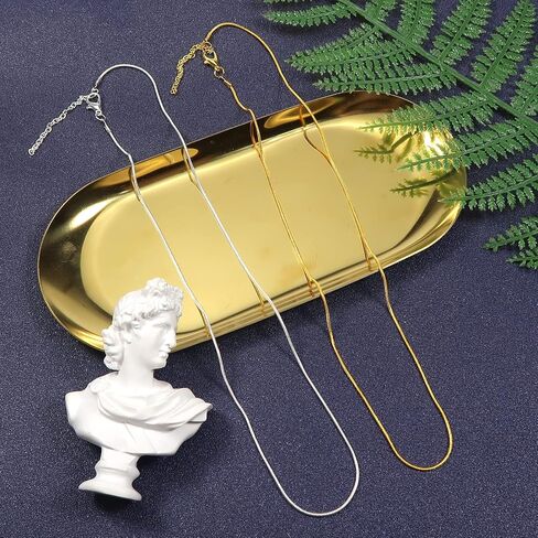 TOAOB 33 Feet Jewelry Making Chains for Necklace 1.2mm Snake Chains Gold Silver Metal Cable Chain Link with Lobster Clasps Cord Ends Jump Rings for Bracelet Jewelry Making in Saudi Arabia