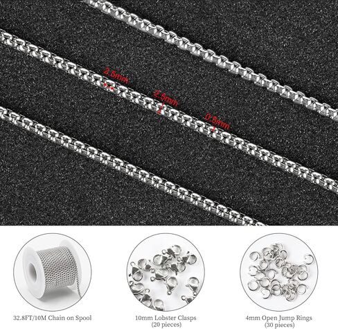 KYUNHOO 16.4 Feet Gold Plated Stainless Steel Jewelry Making Chains 4mm Circle Link Chain Bulk for Women Bracelet Necklace DIY Crafts Jewelry Supplies with Jump Rings and Lobster Clasps in Kuwait