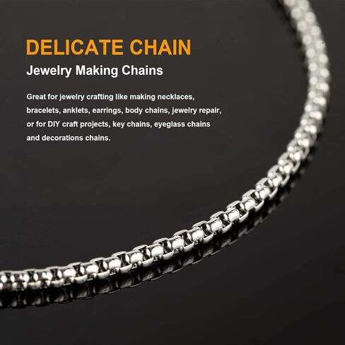 KYUNHOO 16.4 Feet Gold Plated Stainless Steel Jewelry Making Chains 4mm Circle Link Chain Bulk for Women Bracelet Necklace DIY Crafts Jewelry Supplies with Jump Rings and Lobster Clasps in Kuwait