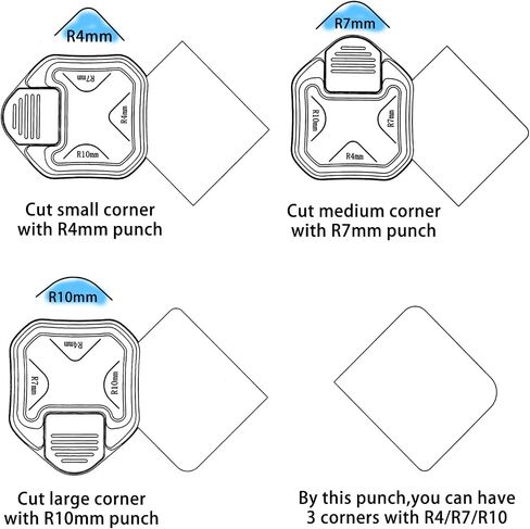 3 Way Corner Rounder Punch,3 in 1 Corner Rounder Punch,Round Corner Trimmer Cutter for Card Photo Paper，business cards， gift card and DIY filmy Plastic card， 4mm 7mm 10mm Craft Corner Punch Paper Cutter for Scrapbooking Supplies in Saudi Arabia