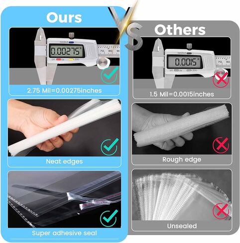 أكياس سيلوفان ذاتية الغلق مقاس 12 × 16 بوصة من Easytle، أكياس ملابس شفافة ذاتية اللصق، أكياس هدايا تشيلو، أكياس بولي بلاستيكية للملابس، قمصان، تغليف هدايا الحفلات، أعمال فنية (20 قطعة) in Kuwait