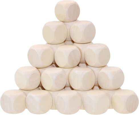 Shapenty Wooden Round Cornered Blank Dice Cubes for Classroom Board Games DIY Sticker Math Counting Teaching Party Favor Alphabet Number Puzzle Square Building Block Custom Dice Making, 70PCS (12mm) in Saudi Arabia