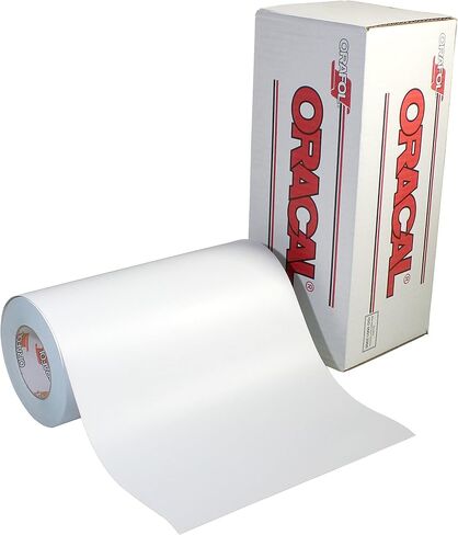 Oracal 951 Professional-Grade Long-Term Indoor & Outdoor Cast Craft Vinyl 12in x 6ft Roll for Cutters and Plotters (White) in Kuwait