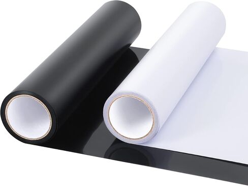 فينيل لاصق دائم أسود وأبيض، بكرتان 30.48 سم × 6.09 متر مع ورق نقل شفاف، غير لامع in Kuwait