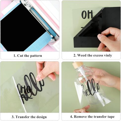 فينيل لاصق دائم أسود وأبيض، بكرتان 30.48 سم × 6.09 متر مع ورق نقل شفاف، غير لامع in Kuwait