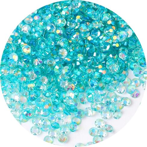 4500 Pcs SS12 3mm AB Flatback Rhinestones for Nails Art Crafts Transparent Glitter Round Gems Crystals DIY Clothes Shoes(Clear Dark Purple AB) in Kuwait