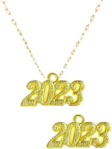 فروتا 20 قطعة من تعليقات عام 2023 مصنوعة من خليط معدني بحروف 2023، تعليقة بشراشيب للتخرج لصنع المجوهرات والحرف اليدوية والتخرج بشراشيب يمكنك صنعها بنفسك - ذهبي فضي 2023, خليط معدني in Kuwait