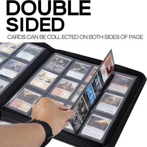 D DACCKIT Trading Card Binder, 12 Pocket Ringless Trading Card Album for Trading Cards & Sports Cards, Holds 768 Cards - Classic Black in Kuwait