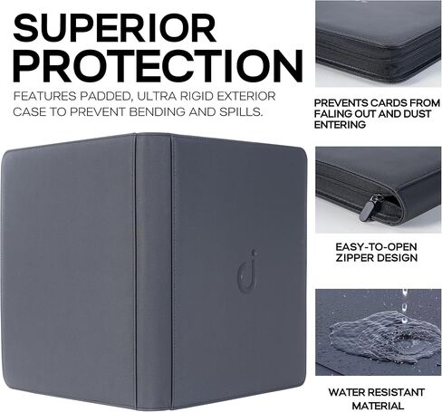 D DACCKIT Trading Card Binder, 12 Pocket Ringless Trading Card Album for Trading Cards & Sports Cards, Holds 768 Cards - Classic Black in Kuwait