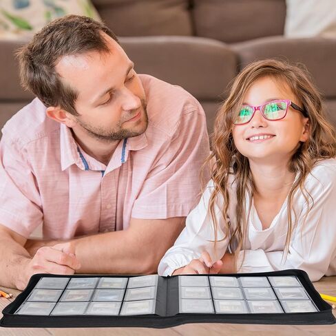 D DACCKIT Trading Card Binder, 12 Pocket Ringless Trading Card Album for Trading Cards & Sports Cards, Holds 768 Cards - Classic Black in Kuwait