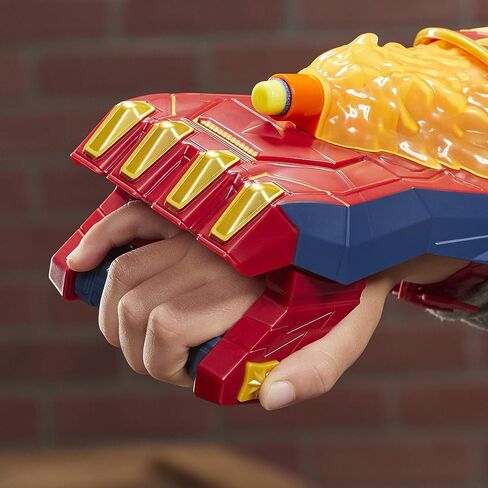 NERF Power Moves Marvel Avengers Captain Marvel Photon Blast Gauntlet NERF Dart-Launching Toy for Kids Roleplay, Toys for Kids Ages 5 and Up in Saudi Arabia