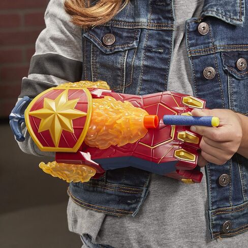 NERF Power Moves Marvel Avengers Captain Marvel Photon Blast Gauntlet NERF Dart-Launching Toy for Kids Roleplay, Toys for Kids Ages 5 and Up in Saudi Arabia