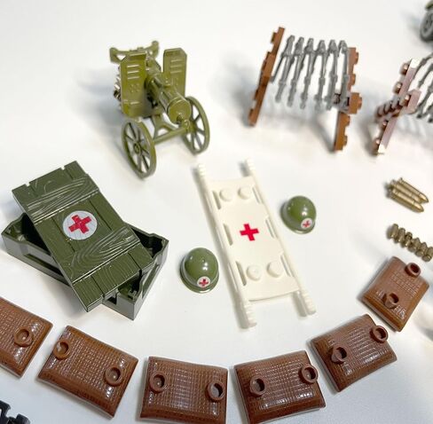 ملحقات الأسلحة العسكرية من Amarliben WW2 لشخصيات صغيرة، معدات أسلحة الجيش الأمريكي، مجموعة ألعاب البناء للأولاد المتوافقة مع العلامات التجارية الكبرى in Kuwait