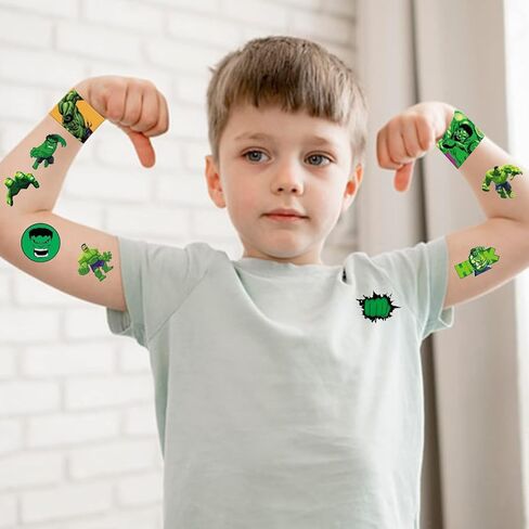 86 PCS Hulk Party Favors,Hulk Slap Bracelet Birthday Party Supplies Include 36Pcs Slap Bracelet and 50Pcs Stickers for Hulk Themed Party Supplies in Kuwait