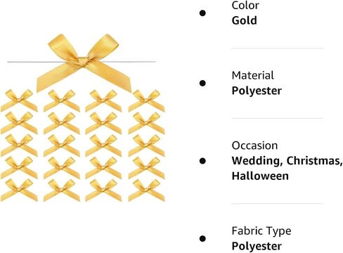 Gejoy 100 Pcs 2.6" Solid White Mini Twist Tie Bows Pretied Satin Bows in Kuwait