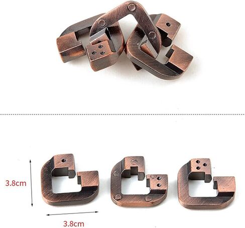 4 Pcs Brain Teaser Puzzle,Metal Puzzle, Unlock Interlock IQ Test Game, Magic Trick Toy Gift for Kids and Adults in Kuwait
