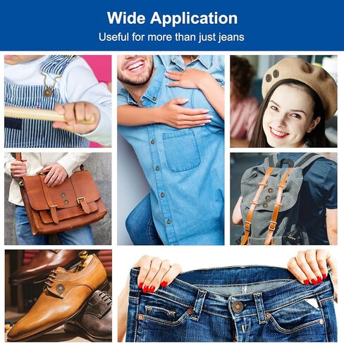 Jean Buttons Replacement 8 Sets - RuWfpz Metal Pant Buttons Tightener, No Sew Removable Instant Buttons for Jeans Suspender, Nailess Jean Rivets in Kuwait