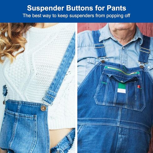 Jean Buttons Replacement 8 Sets - RuWfpz Metal Pant Buttons Tightener, No Sew Removable Instant Buttons for Jeans Suspender, Nailess Jean Rivets in Kuwait
