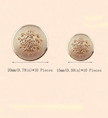 20 قطعة أزرار ذهبية للسترة، أزرار سترة 15 مم 20 مم، أزرار معدنية لخياطة الرجال والنساء أزرار ذهبية للسترات والسترات والمعاطف الرياضية والبدلات والزي الرسمي والسترات in Kuwait