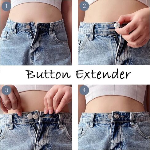 JROZXF طوق موسع زر الرقبة موسع للقمصان الرجالية زر توسيع مرن لتمديد الجينز السراويل طوق تمديدات الخصر للسراويل للنساء والرجال - 12 قطعة in Kuwait