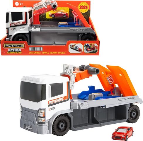 Matchbox Toy Car & Playset, Action Drivers Tow & Repair Truck with 1:64 Scale Toy Audi TT RS Coupe, Working Crane & Diagnostic Machine in Saudi Arabia