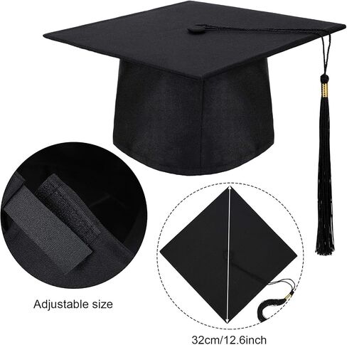 Tassel Hat Graduation Cap Decoration Set, Includes Black Graduation Cap with Tassel, Cheer Hair Bow and 6 Sheets Glitter Letter Number Stickers for Graduation Ceremony DIY Grad Cap Decoration in Saudi Arabia