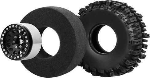 HobbyPark Soft Rubber 1/10 RC Crawler 1.9 Mud Slingers Tires 4.7inch 120mm and 1.9 Beadlocks Wheels Set for Scale RC4WD Axial SCX10 TRX4 Redcat Gen 8 Good Grip w/Foams (Black Rims) in Saudi Arabia