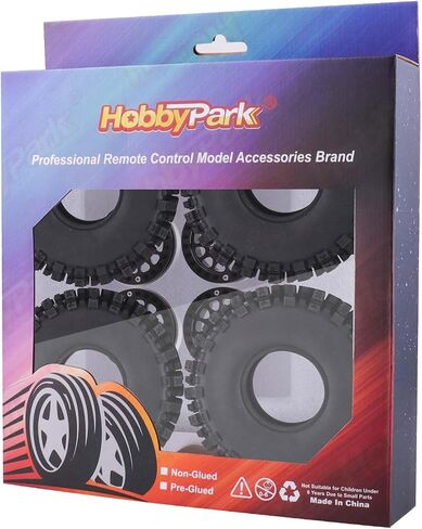 HobbyPark Soft Rubber 1/10 RC Crawler 1.9 Mud Slingers Tires 4.7inch 120mm and 1.9 Beadlocks Wheels Set for Scale RC4WD Axial SCX10 TRX4 Redcat Gen 8 Good Grip w/Foams (Black Rims) in Saudi Arabia
