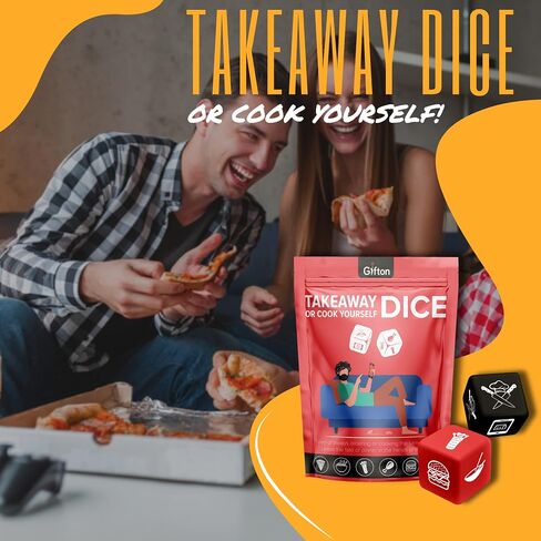 Gifton - Takeaway Dice Game - Decision Maker for Fast Food Dinner Meals Pizza Burger Kebab Fried Chicken - Gag Novelty Gift for Men Women Funny Present for Him Her Christmas Stocking Filler in Saudi Arabia