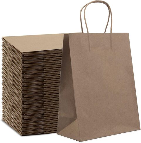Amazon Basics Kraft Paper Bags (Small, Medium, Large) 25 pieces each, 75 Count, White in Saudi Arabia