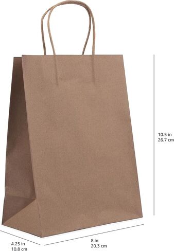 Amazon Basics Kraft Paper Bags (Small, Medium, Large) 25 pieces each, 75 Count, White in Saudi Arabia