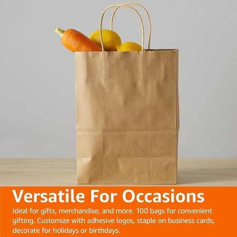 Amazon Basics Kraft Paper Bags (Small, Medium, Large) 25 pieces each, 75 Count, White in Saudi Arabia
