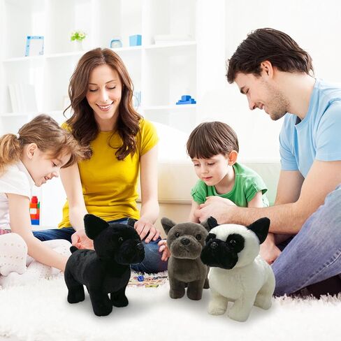 JUSTQUNSEEN 3 قطع من الحيوانات المحشوة للكلاب مقاس 9.8 بوصة مجموعة حيوانات قطيفة من القطيفة الفرنسية من Kawaii Plushies للكلاب المحشوة الناعمة المحبوبة لحفلات أعياد ميلاد الأطفال، أفضل هدية للأطفال لإلهام الإبداع in Kuwait