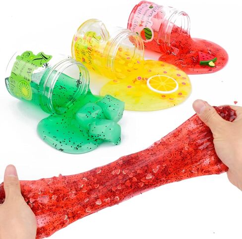 3 Pack Clear Slime Kit 3 Pieces Soft Crystal Clear Putty Set for Kids Party Favors Stress Relief Holiday Christmas Toys for Girls Boys in Kuwait