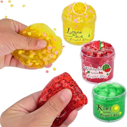 3 Pack Clear Slime Kit 3 Pieces Soft Crystal Clear Putty Set for Kids Party Favors Stress Relief Holiday Christmas Toys for Girls Boys in Kuwait