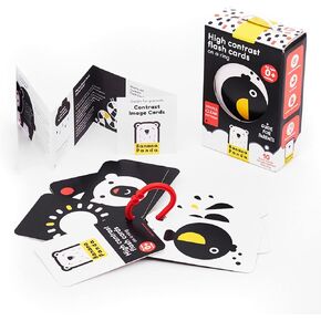 Banana Panda High Contrast Baby Flash Cards - 10 Large Black and White Double-Sided Cards - Specially Designed to Promote Visual Stimulation and Sensory Development in Infants Ages 0-3 Months in Kuwait