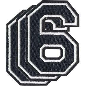 3.1 Inch Iron on Numbers Patches, Embroidered Individual Number Patch Applique for Clothes, Dress, Hat, Jeans, DIY Accessories, 3 Pieces 0 in Kuwait