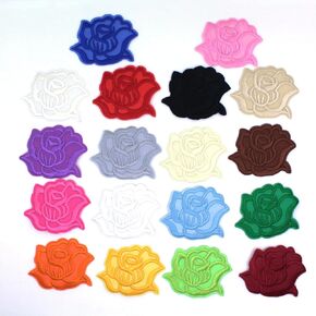 28 Pieces Black Embroidered Non-Woven Fabric Patches Flowers, Butterflies and Leaves Decorate Repair Patches for Hats, Shirts, Shoes, Jeans, Bags
