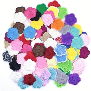 28 Pieces Black Embroidered Non-Woven Fabric Patches Flowers, Butterflies and Leaves Decorate Repair Patches for Hats, Shirts, Shoes, Jeans, Bags