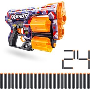 Skins Dread - Boom (24 Darts) by ZURU, X-Shot, Easy Reload, Air Pocket Dart Technology, Toy Foam Dart Blaster for Kids, Teens, Adults, Frustration Free Packaging