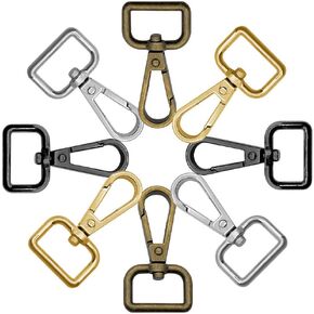 12Pcs 3/4" Inside Diameter D Ring Swivel Lobster Clasp for Crafts,Metal Swivel Snap Keychain Hook Swivel Clasps Claw Lobster Clasp Keychain Clips for Keychain Lanyard,Jewelry(Antique Bronze)