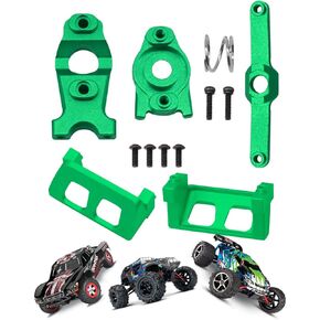 RC Upgrades Part for 1/16 E-Revo/Mini Slash/Mini Summit,Alloy Servo Saver Steering Bellcrank & Servo Guards Protector,RC Guards Steering Servo Cover Plate,Green