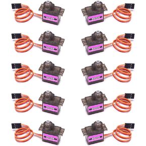 RGBZONE 10Pcs MG90S Geared Micro Servo Motor 9G for Helicopter Airplane Boat Smart Robot Car Controls