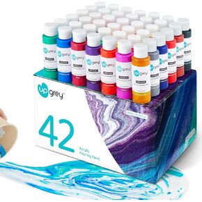 اب جراي مجموعة طلاء اكريليك 42 لون، طلاء فني غير سام (60 مل لكل قطعة) للاطفال والبالغين in Kuwait