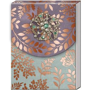 Punch Studio Brooch Mini Note Pad with Pattern Copper Leaves (43833)