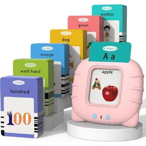 Startcan Talking Flash Cards Toys for Girls 1 2 3 4 5 6, Learn ABC, Numbers 0-100, Phrases, Objects, Adjectives, and More Dolch Sight Words,280 Cards with 560 Words/Phrases