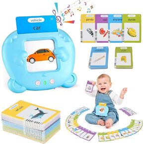 Talking Flash Cards,Kids Toddler Flash Cards 224 Sight Words,Montessori Toys,Speech Therapy Toys,Autism Sensory Toys,Learning Educational Toys Gifts for Age 1 2 3 4 5 Years Old Boys & Girls-Blue Bear