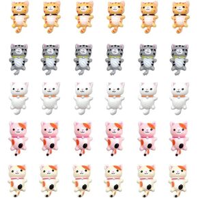 NUOBESTY 50 قطعة الراتنج القط سحر الكرتون الحيوان شقة الحرف زر زخرفة ل DIY مجوهرات صنع الأقراط سلسلة المفاتيح الهاتف حالة دبوس الشعر سكرابوكينغ in Kuwait